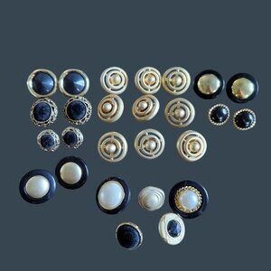 Black and Gold Button Assortment Plastic Shank Style Mixed Lot of 26